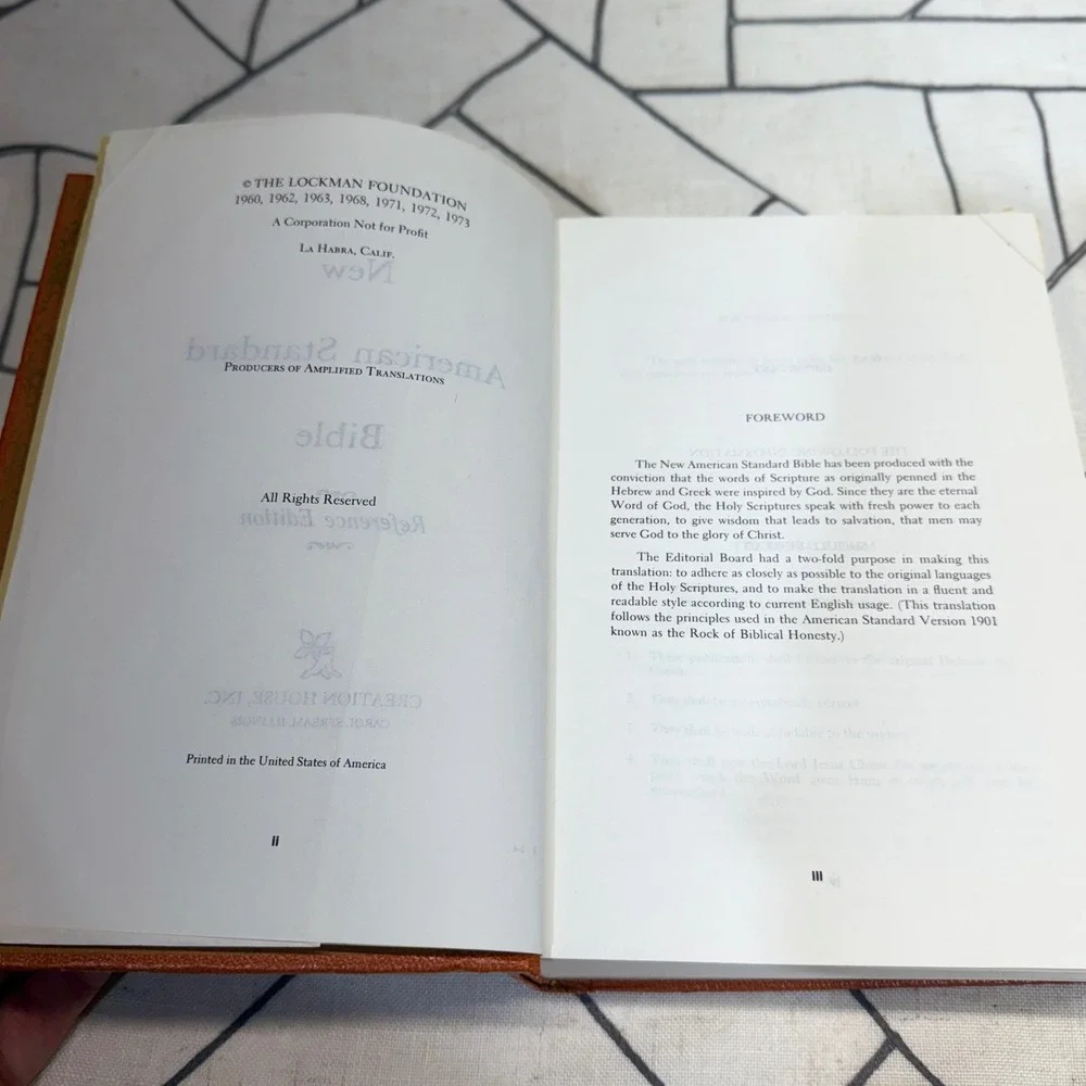 Creation House New American Standard Bible Reference Edition Brown 1973 NASB